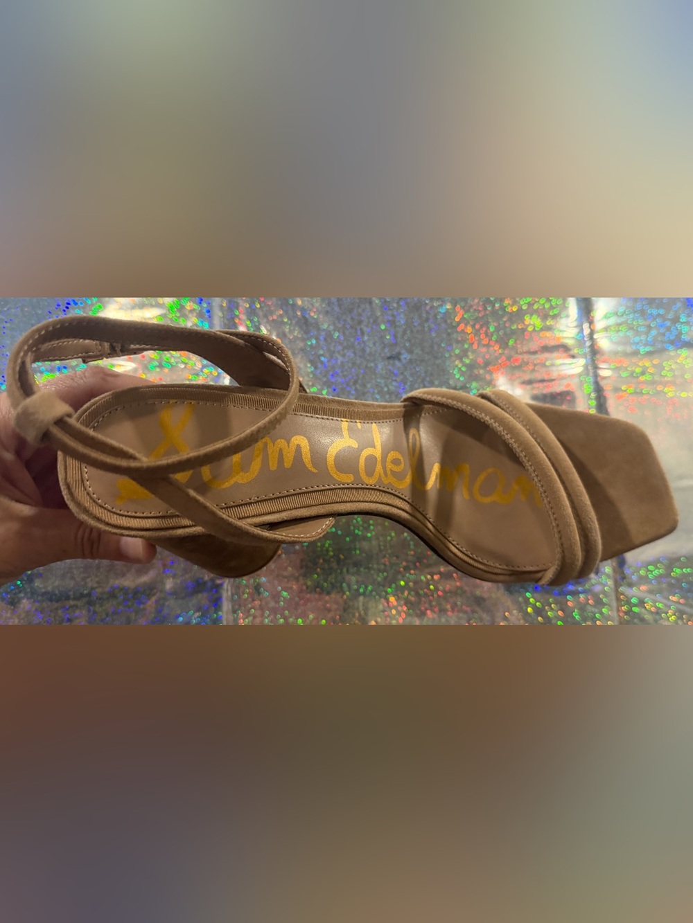 Sam Edelman Yaro Tan Suede Block Heel Sandals 7.5 + Dust Bag - Picture 11 of 14